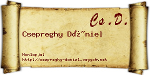 Csepreghy Dániel névjegykártya